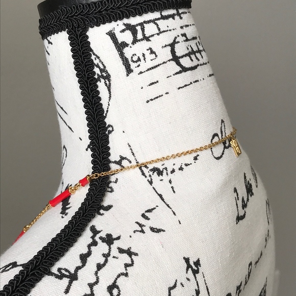 Kate Spade Necklace Gold Red Enamel - Picture 4 of 7